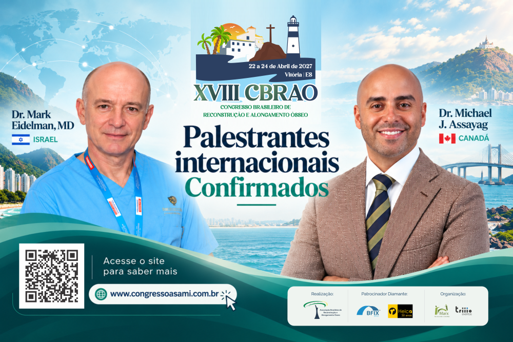 CBRAO 2027 reúne referências internacionais em reconstrução e alongamento ósseo 